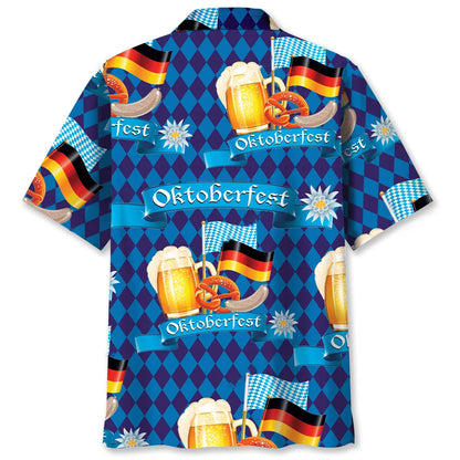 Happy Oktoberfest Blue Hawaiian Shirt