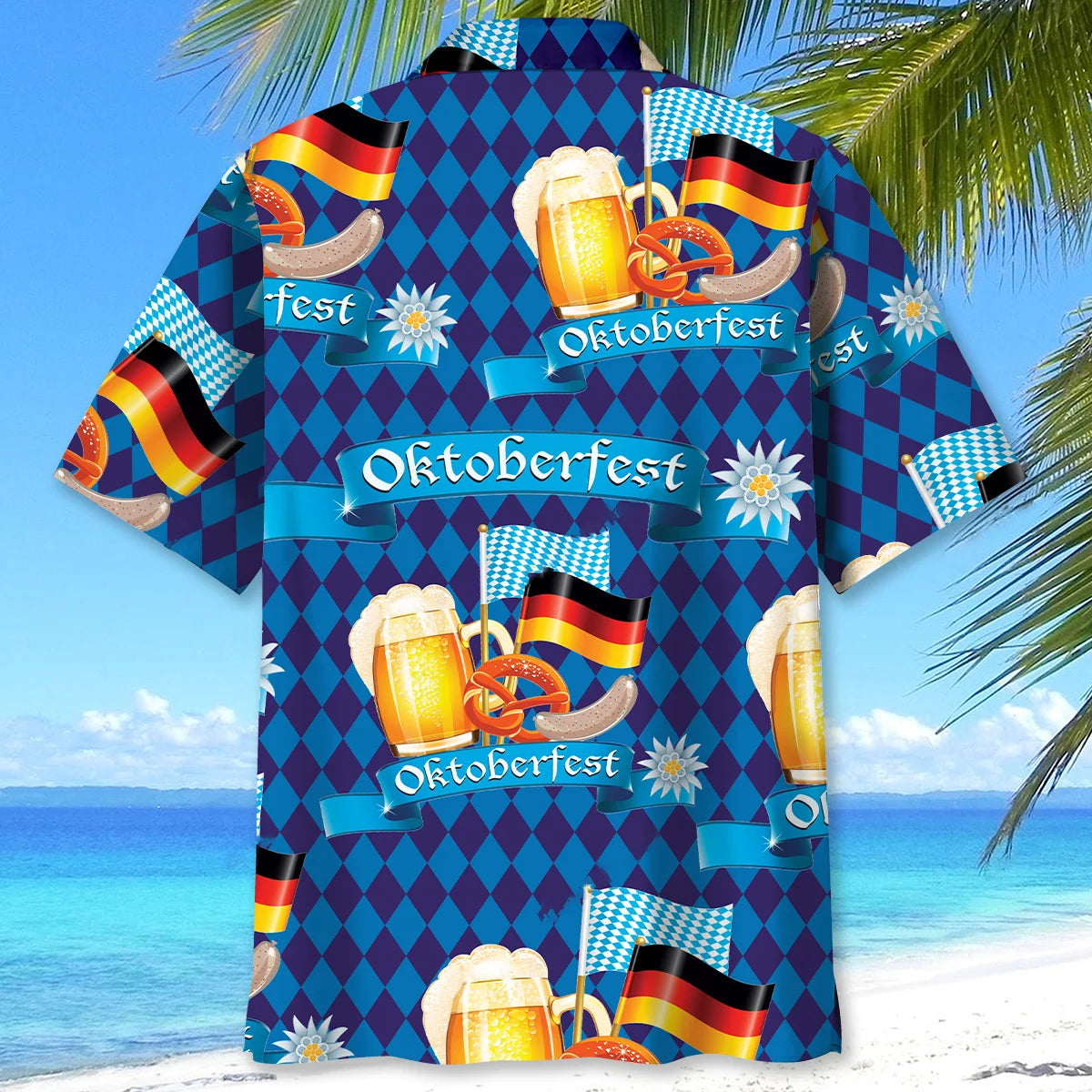 Happy Oktoberfest Blue Hawaiian Shirt