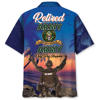 Happy Us Army Retirement Hawaiian Shirt