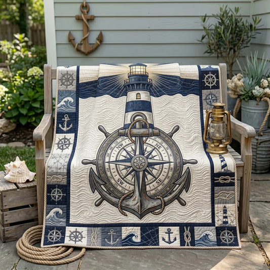 Harbor Light Compass Quilt Blanket