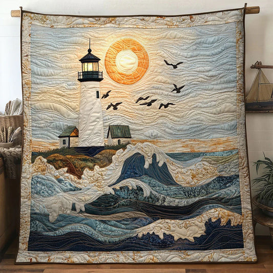Harbor Lighthouse Quilt Blanket