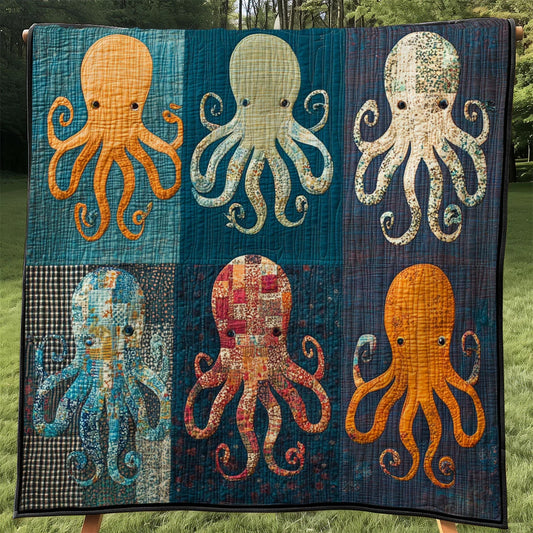 Harbor Patchwork Octopus Quilt Blanket
