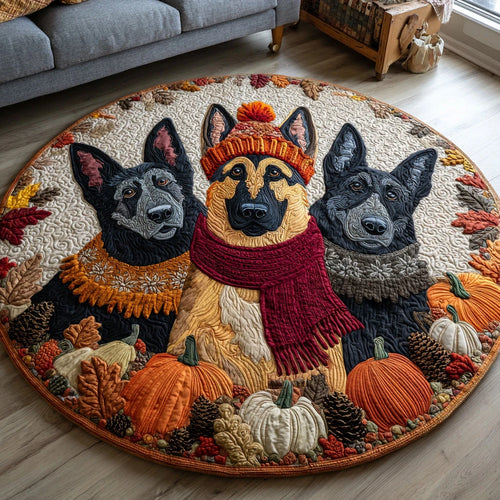 Harvest German Shepherd Quilted Round Mat