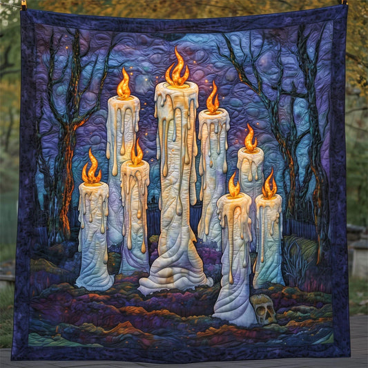 Haunted Graveyard Candle Quilt Blanket