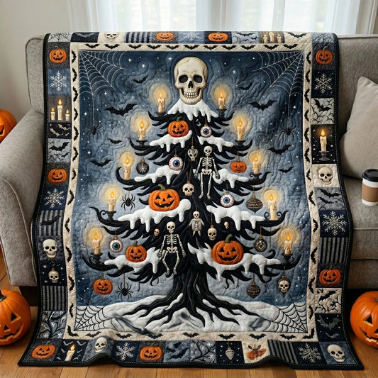 Haunted Halloween Tree Quilt Blanket