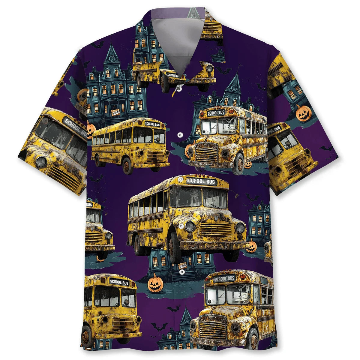Haunted School Bus Hawaiian Shirt