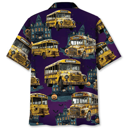 Haunted School Bus Hawaiian Shirt