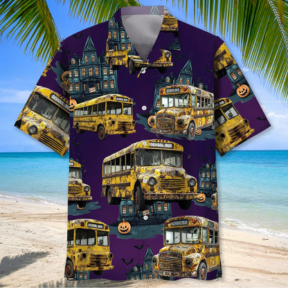 Haunted School Bus Hawaiian Shirt