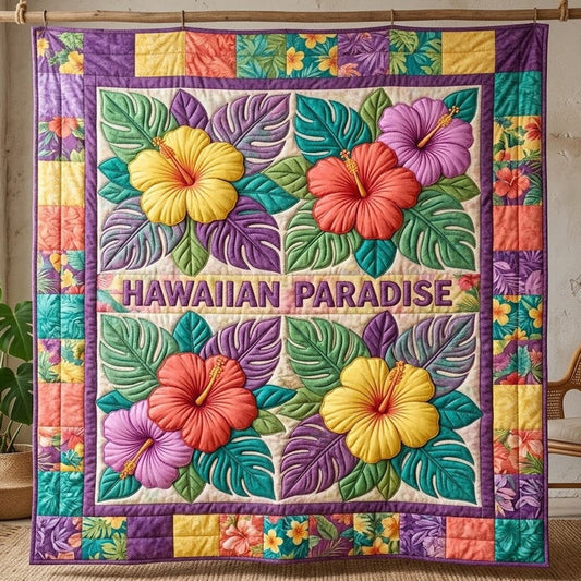 Hawaiian Paradise Quilt Blanket - Quilted Blanket by OtterMia
