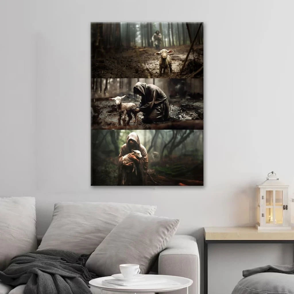 no text he ran he rescued he carried wall art canvas print (Landscape) (view 3)
