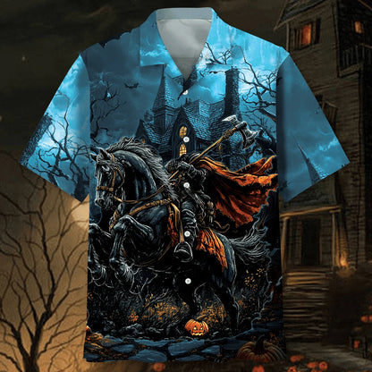 Headless Horseman at Halloween Night Hawaiian Shirt
