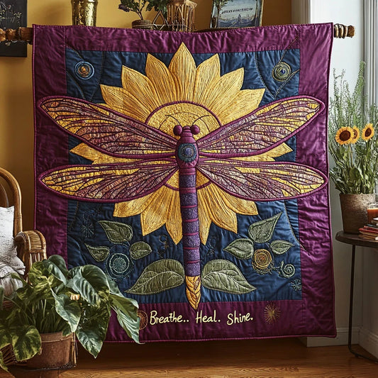 Healing Dragonfly Shining Quilt Blanket