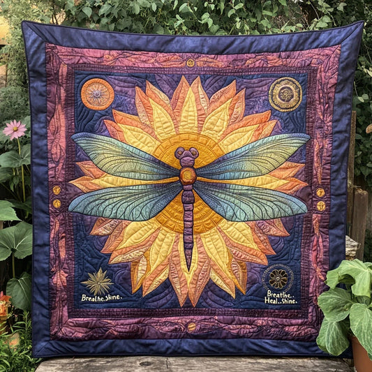 Healing Dragonfly Quilt Blanket