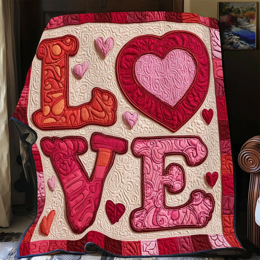 Heart Letters Quilt Blanket