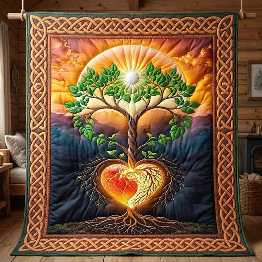 Heart of Life Quilt Blanket - Quilted Blanket by OtterMia