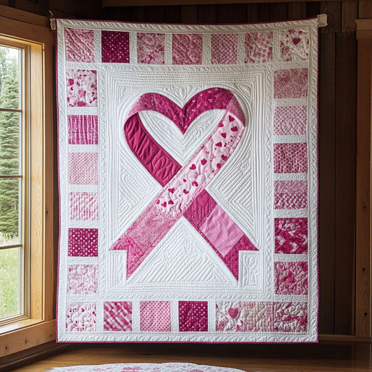 Heart Ribbon Quilt Blanket
