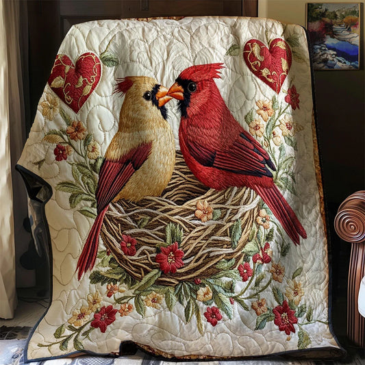 Heartfelt Cardinal Quilt Blanket