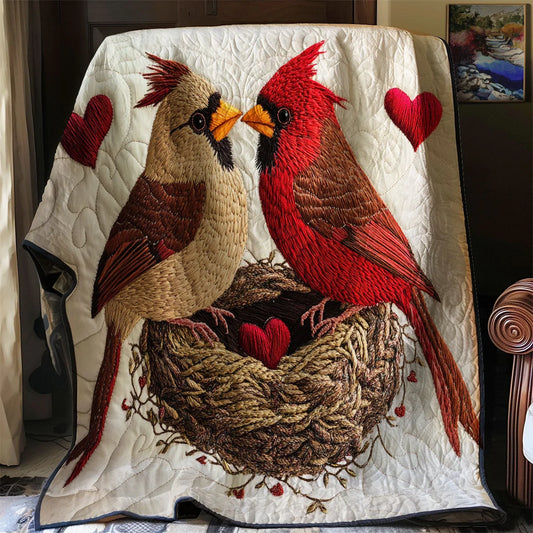 Heartfelt Cardinal Quilt Blanket