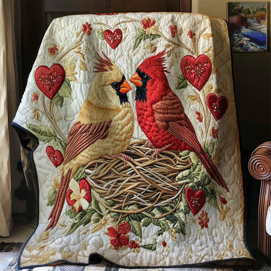 Heartfelt Cardinal Quilt Blanket