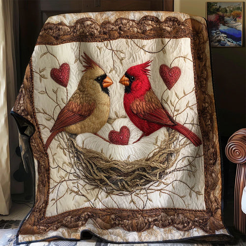 Heartfelt Cardinal Quilt Blanket