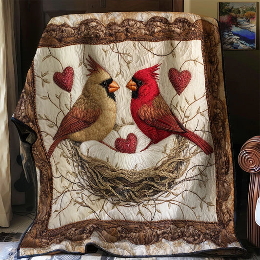 Heartfelt Cardinal Quilt Blanket