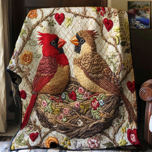 Heartfelt Cardinal Quilt Blanket