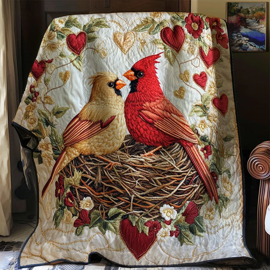 Heartfelt Cardinal Quilt Blanket