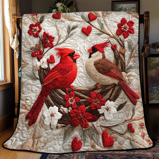 Heartfelt Cardinal Quilt Blanket
