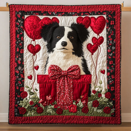 Heartfelt Collie Quilt Blanket