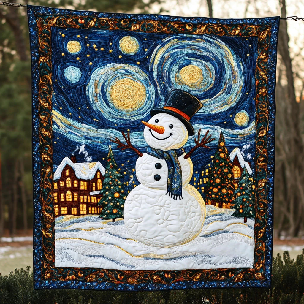 Heavenly Snowman Quilt Blanket