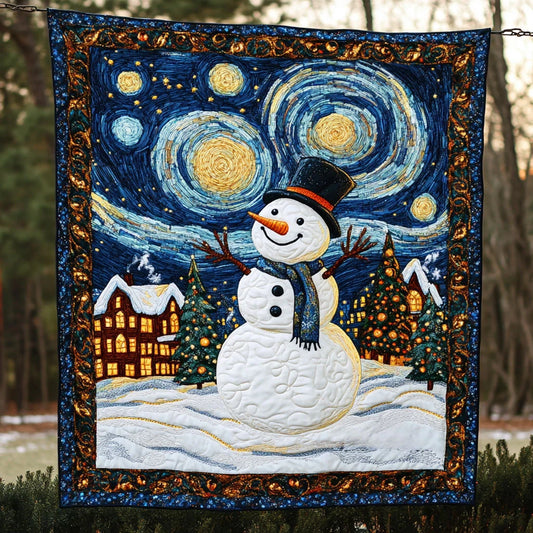 Heavenly Snowman Quilt Blanket