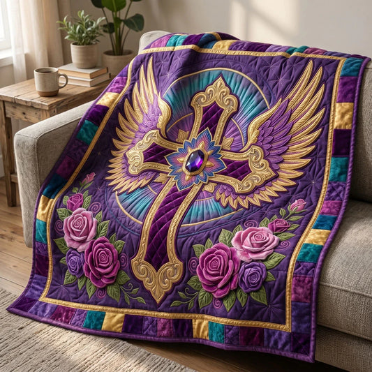 Heavenly Wings Cross Quilt Blanket