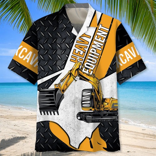Heavy Equipment Excavator Hawaiian Shirt