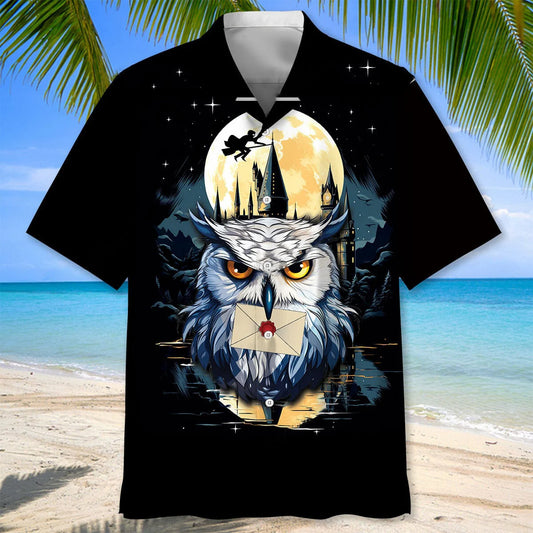 Hecwig Snowy Owl Art Hawaiian Shirt - S - hawaiian shirt
