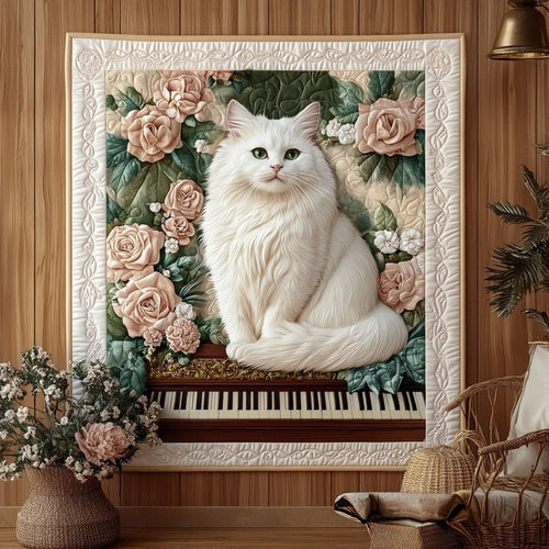 Heirloom Piano Cat Quilt Blanket