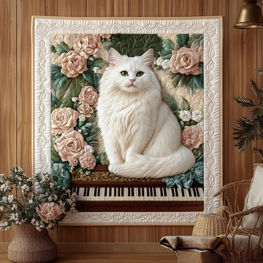 Heirloom Piano Cat Quilt Blanket