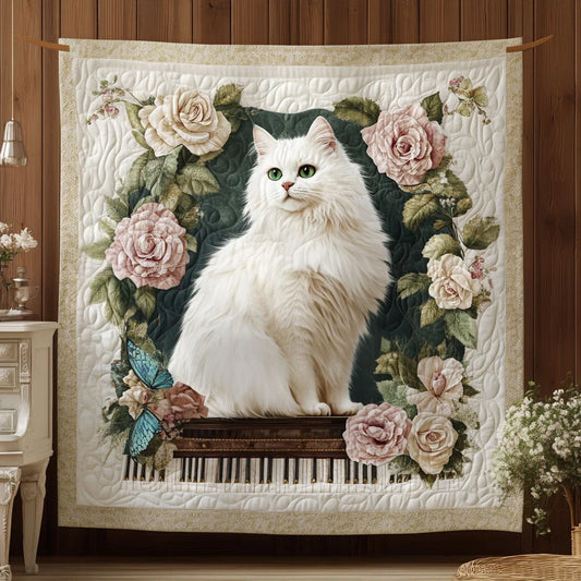 Heirloom Piano Cat Quilt Blanket