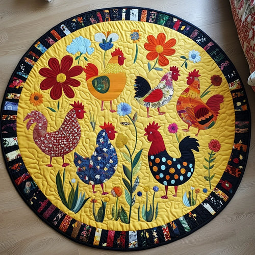 Hen Haven Quilted Round Mat