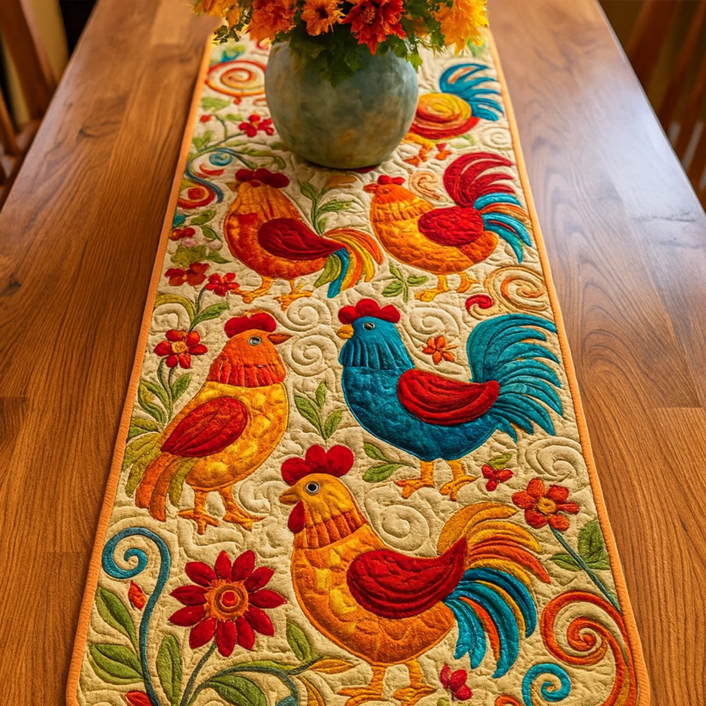 Hen Whisper Quilted Table Runner