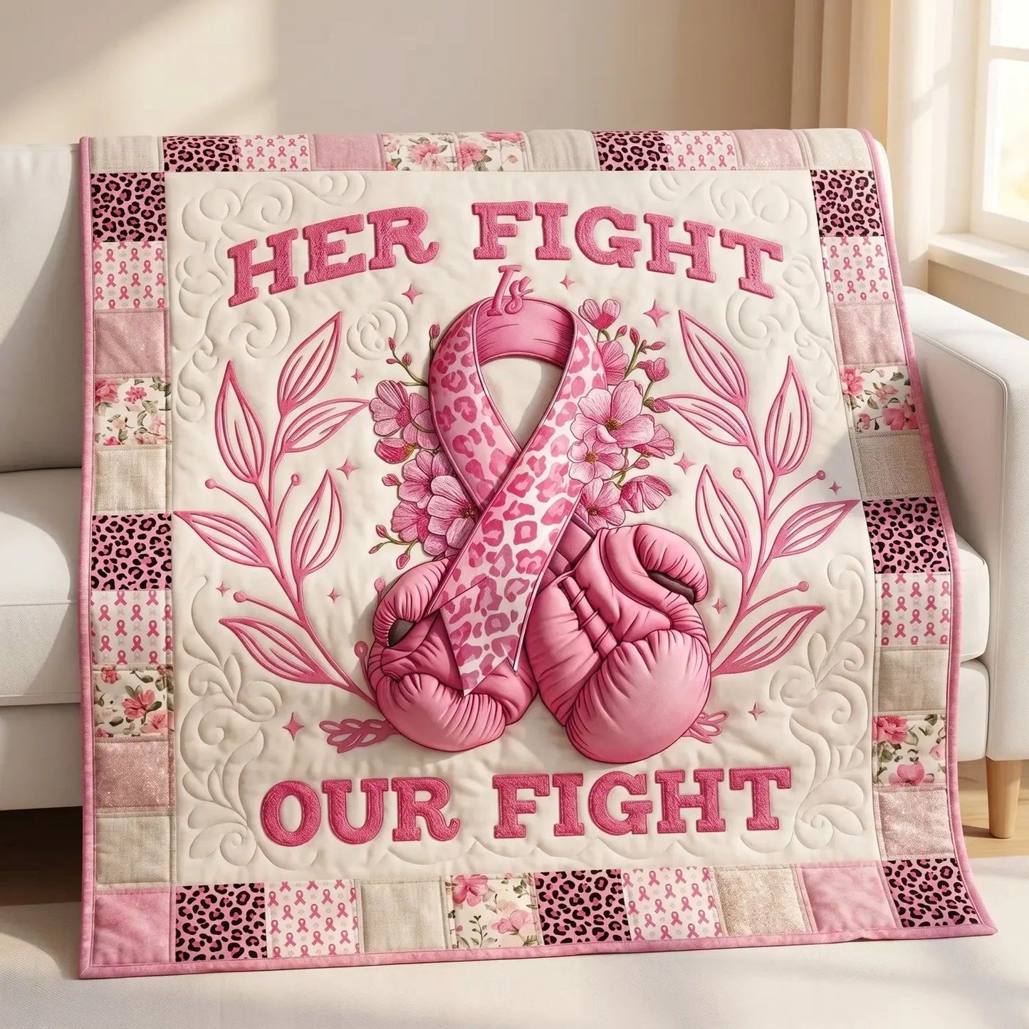 Her Fight Is Out Fight Quilt Blanket