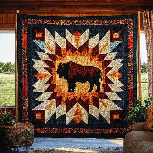 Heritage Star Bison Quilt Blanket