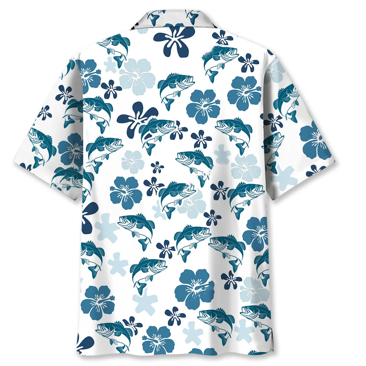 Hibiscus Bass Fishing Hawaiian Shirt