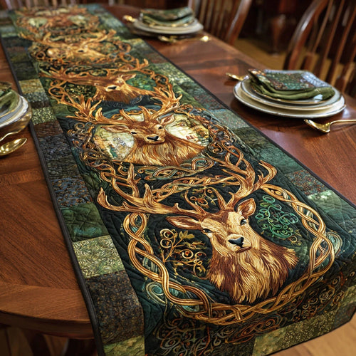 Highland Deer Knot Quilted Table Runner