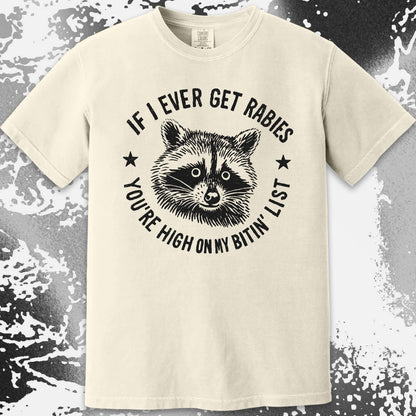 Raccoon If I Ever Get Rabies You're High On My Bitin List Shirt, funny meme tee gift (view 13)