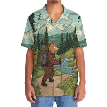 Hiking Bear Into the Forest I Go Hawaiian Shirt - 2XL - hawaiian shirt