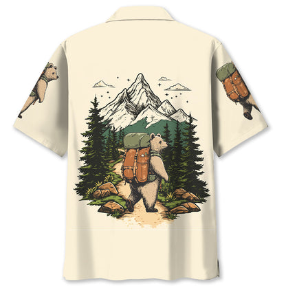Hiking Bearly Made It Hawaiian Shirt - M - hawaiian shirt