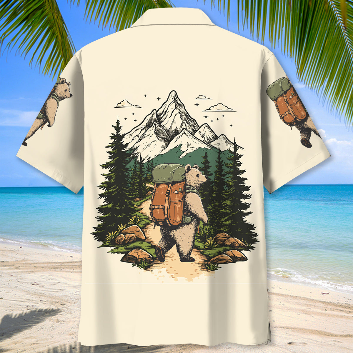 Hiking Bearly Made It Hawaiian Shirt - XL - hawaiian shirt