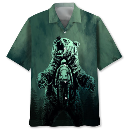 Hiking I Choose the Bear Hawaiian Shirt - M - hawaiian shirt