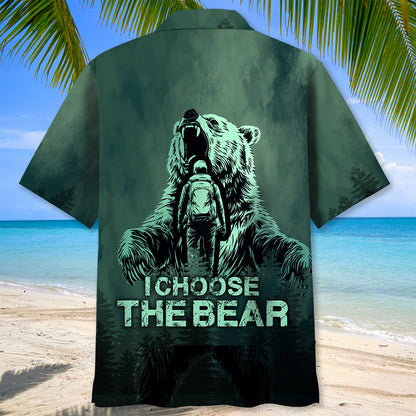 Hiking I Choose the Bear Hawaiian Shirt - XL - hawaiian shirt