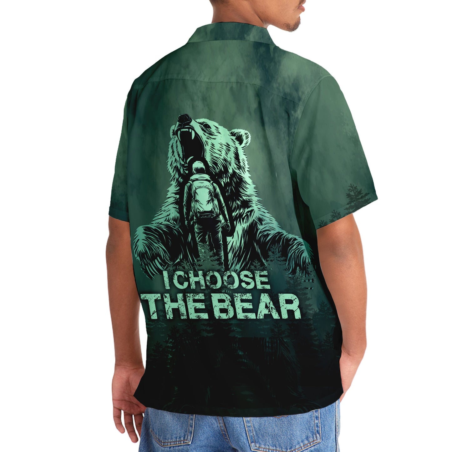 Hiking I Choose the Bear Hawaiian Shirt - 3XL - hawaiian shirt